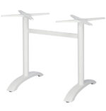 Aluminium Double Table Bases White 1